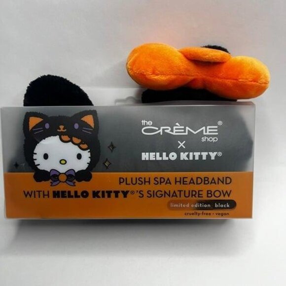 Hello Kitty x The Creme Shop Plush Spa Headband LIMITED EDITION BLACK - Picture 1 of 2